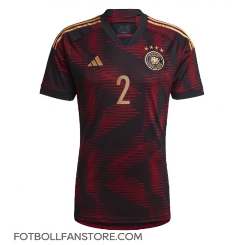 Tyskland Antonio Rudiger #2 Borta matchtröja VM 2022 Kortärmad Billigt